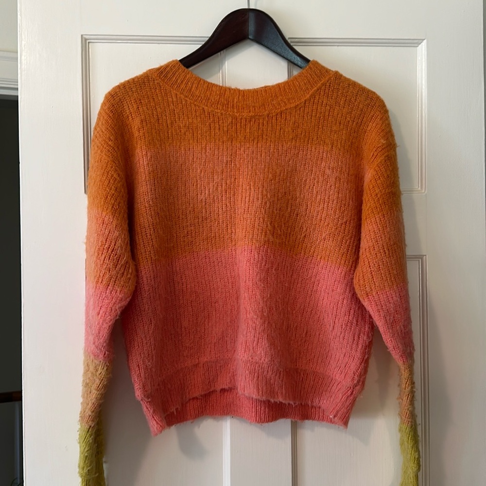 Cozy fuzzy colorful free people sweater